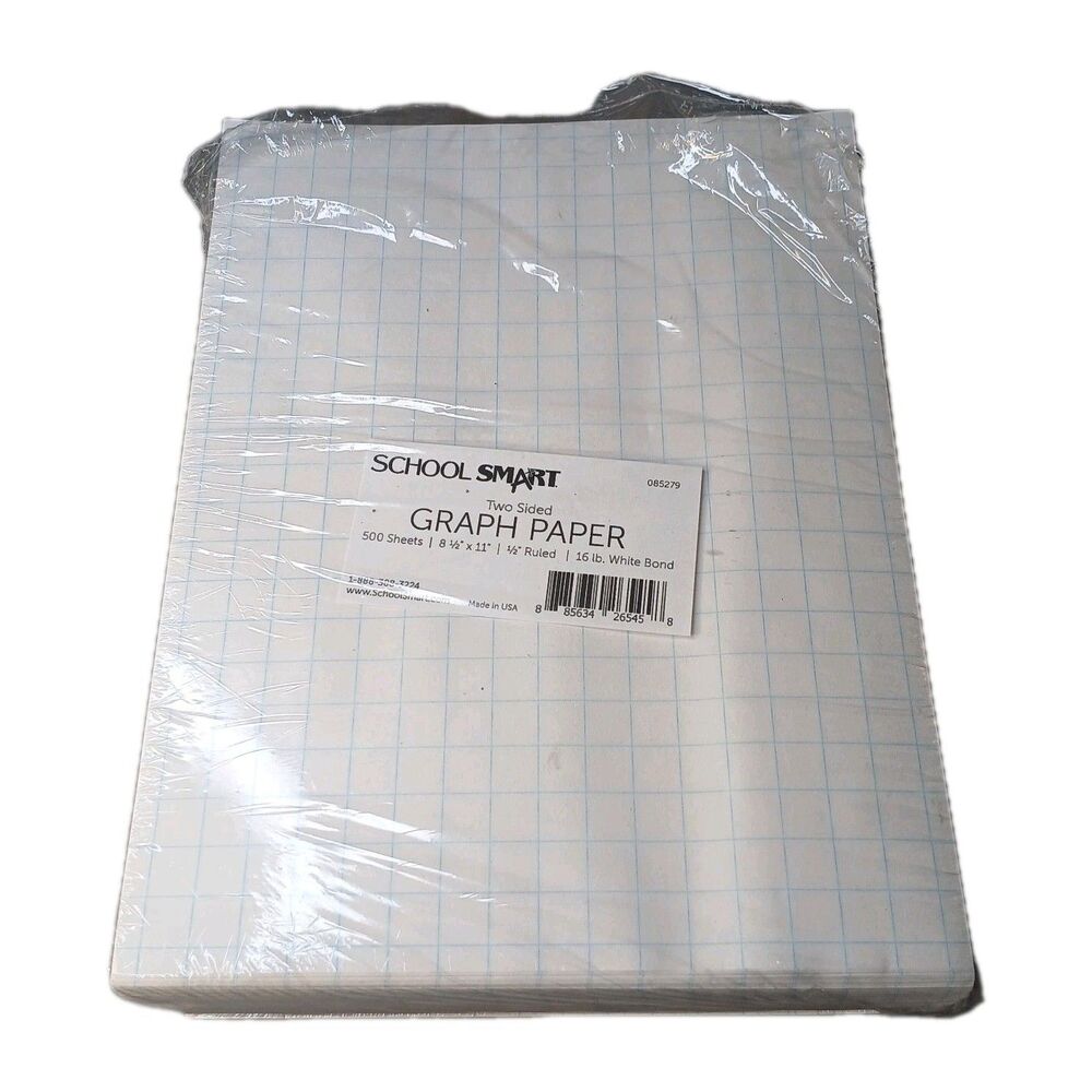 990+ Pages Graph paper School Smart 8.5" x 11" 1/2" Ruled 16 Lb White Bond USA